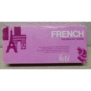 Vintage Vis-Ed French Vocabulary Flash Cards Home School Learning